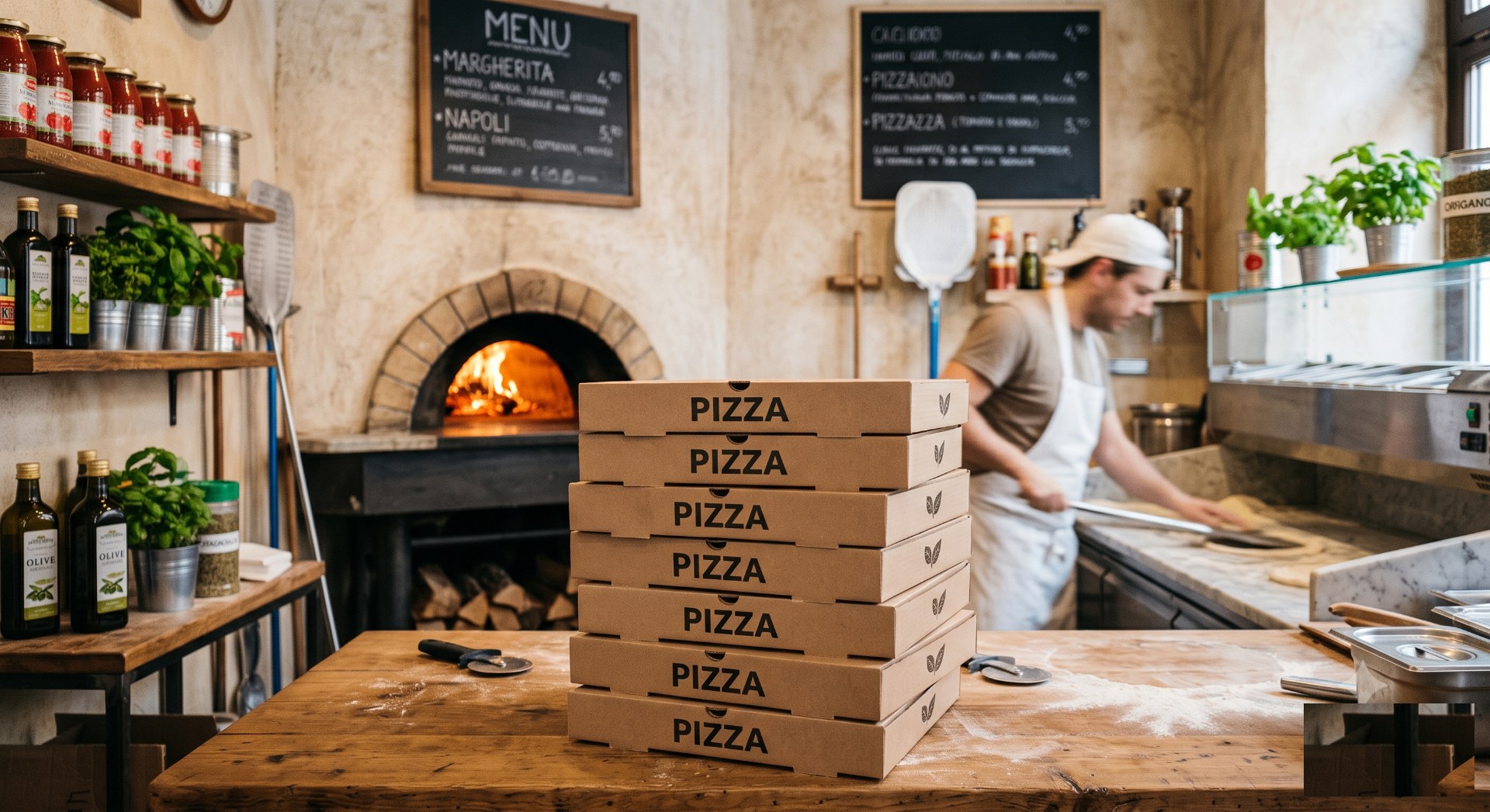 Scatole per pizza all'ingrosso in cartone kraft di diversi formati